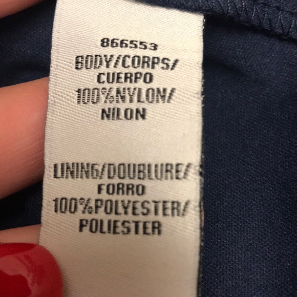 JS Collections Navy Lace Overlay Open Back Dress 2 - Picture 5 of 8